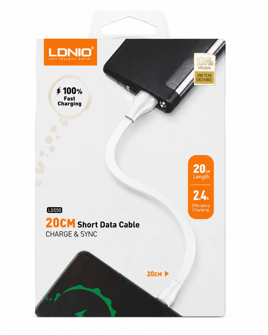کابل میکرو فلت پاوربانکی الدینیو مدل LS550 مناسب پاوربانک - Image 4