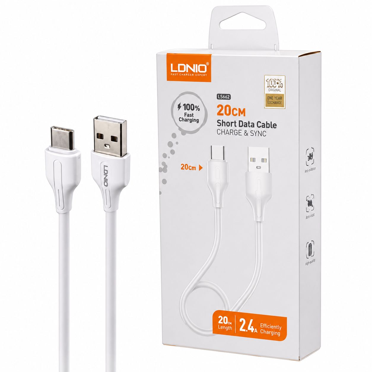 کابل میکرو یو اس بی فست شارژ الدینیو مدل LS540 - Image 2