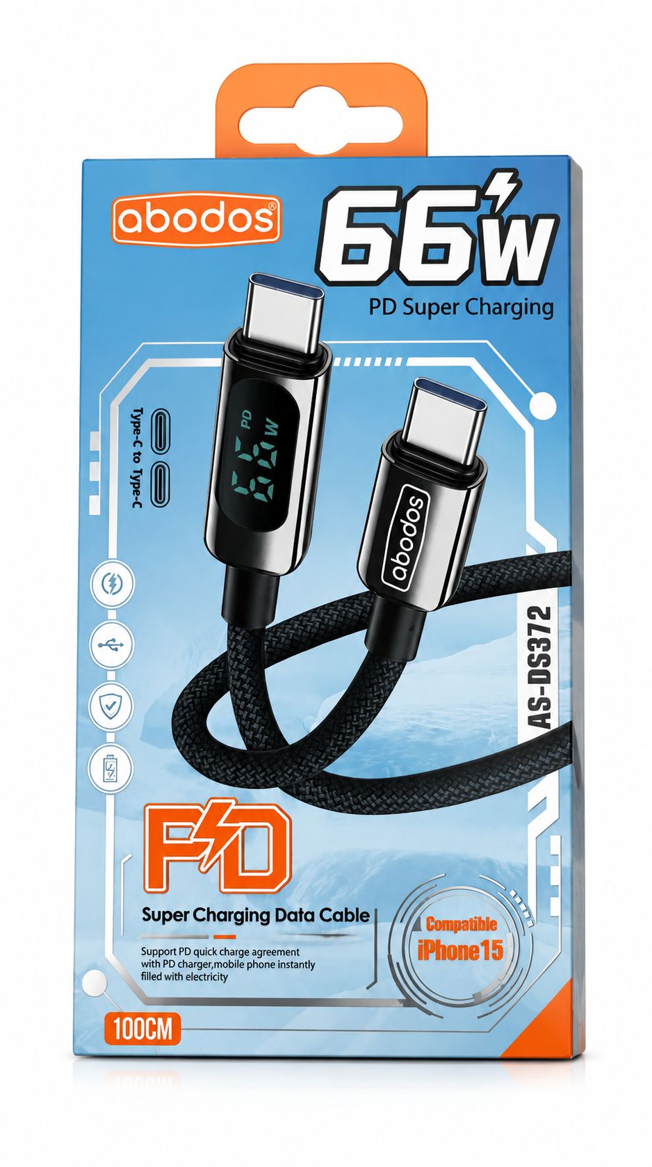 کابل دو سر تایپ سی آبادوس مدل AS-DS372 - Image 4