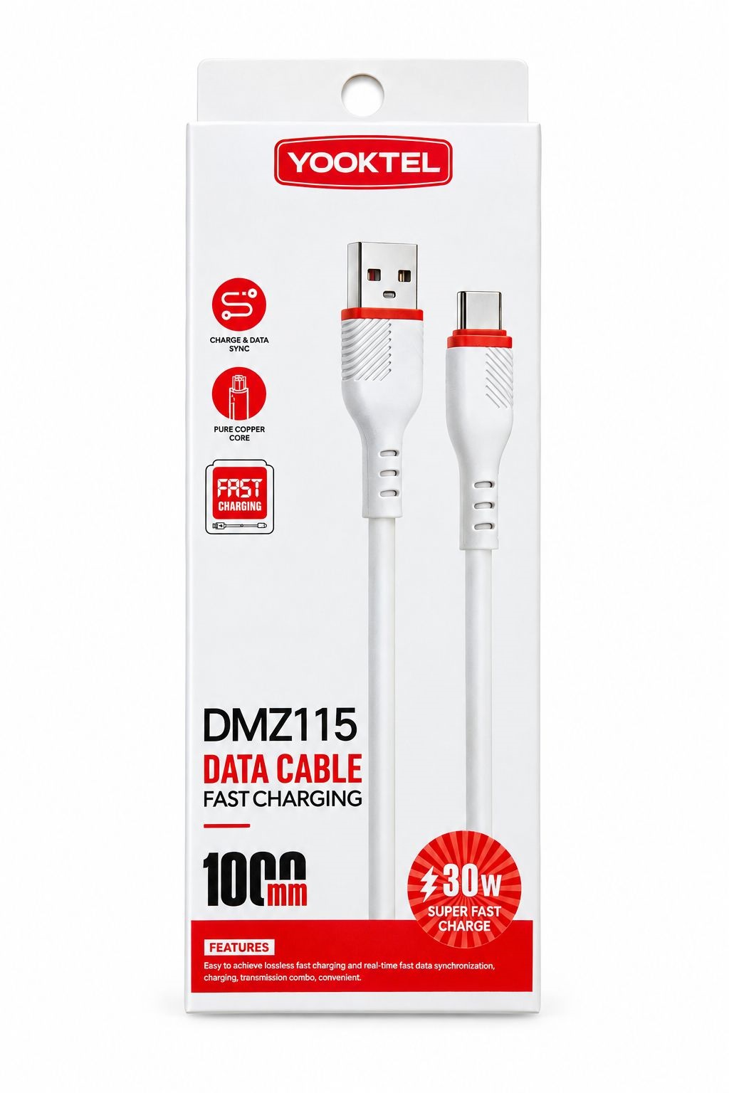 کابل شارژ و انتقال دیتا تایپ سی یوکتل مدل DMZ115 - Image 4